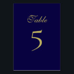 Royal Blue Table Number Card<br><div class="desc">Royal Blue Table Number Card</div>