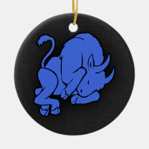 Royal Blue Taurus Ceramic Tree Decoration