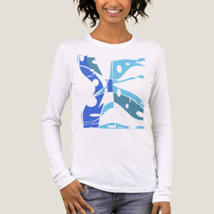 Royal Blue Teal Clear Circles Geometric Art Design Tri-Blend Shirt