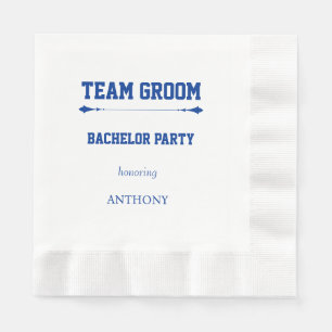 Royal Blue Team Groom Bachelor Party Napkin