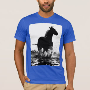 Royal Blue Template Running Horse Modern Pop Art T-Shirt