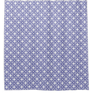 Royal Blue Trellis Shower Curtain