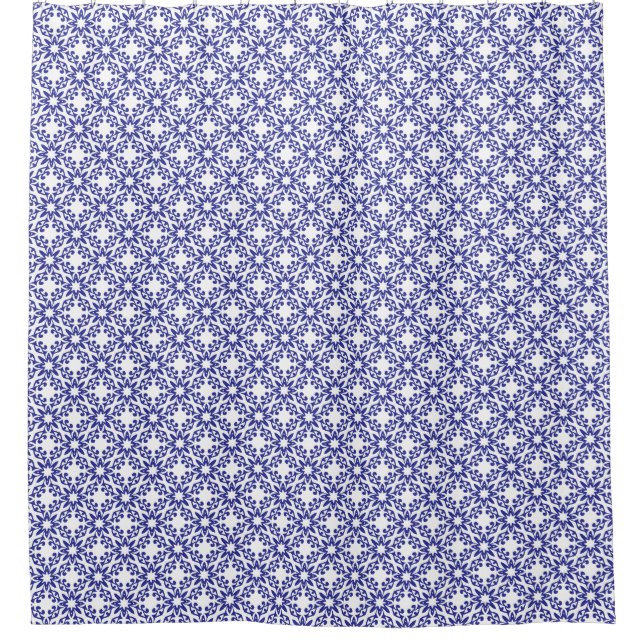 Royal Blue Trellis Shower Curtain (Front)
