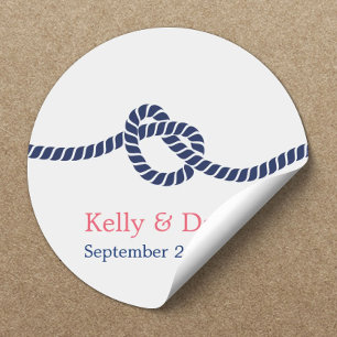 Royal Blue Tying the Knot Wedding Favour Stickers