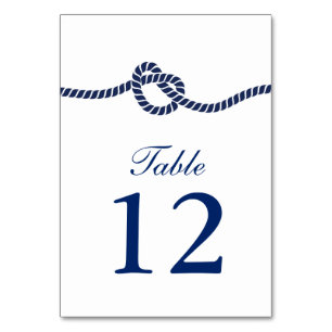 Royal Blue Tying the Knot Wedding Table Numbers