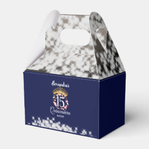 Royal Blue Vintage Boho Quinceañera Spanish Favour Favour Box