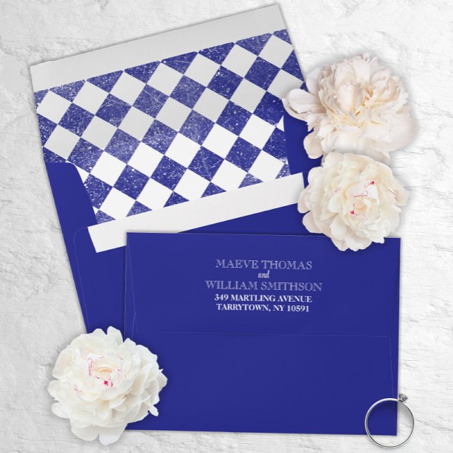 Royal Blue Vintage & Medieval Checkered Envelope (Creator Uploaded)