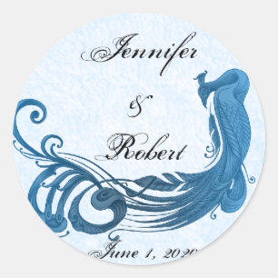 Royal Blue Vintage Peacock Envelope Seal