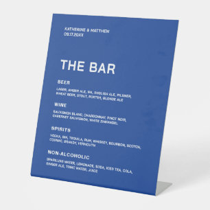 Royal Blue Wedding Bar Pedestal Sign