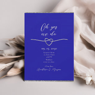 Royal Blue Wedding Reception Invitation