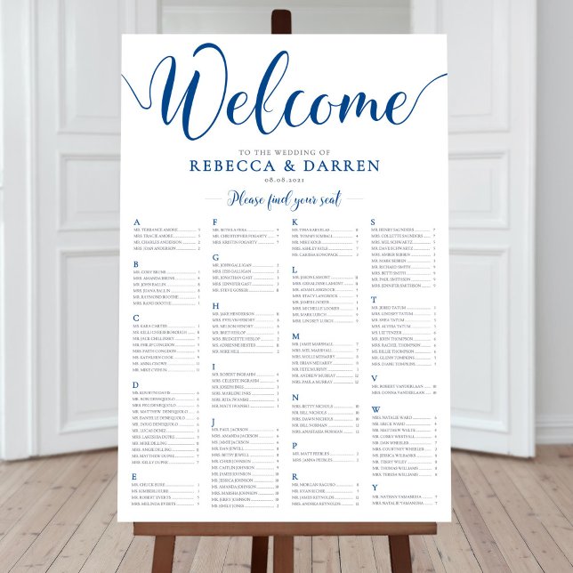 Royal Blue Wedding Seating Chart (Creator Uploaded)