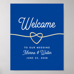 Royal Blue Wedding Welcome Poster