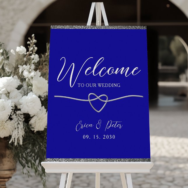 Royal Blue Wedding Welcome Poster (Creator Uploaded)