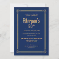 Royal Blue Whiskey Label Inspired 50th Birthday