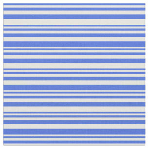 Royal Blue & White Coloured Lined Pattern Fabric