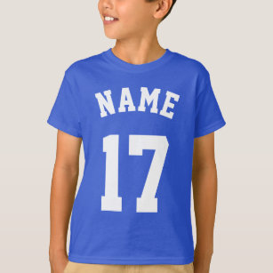 Royal Blue & White Kids   Sports Jersey Design T-Shirt