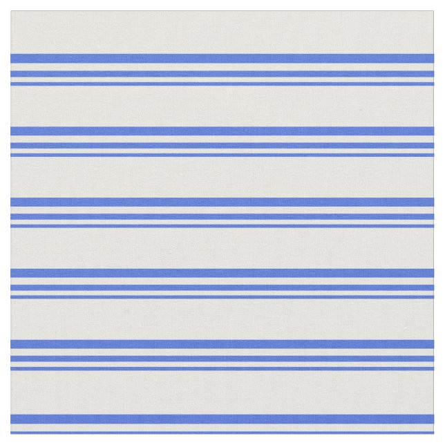 Royal Blue & White Lined Pattern Fabric (Close Up)