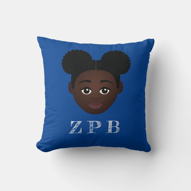 Royal Blue & White Message Throw Pillow (Front)