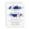 Royal Blue White Metallic Silver Floral Wedding
