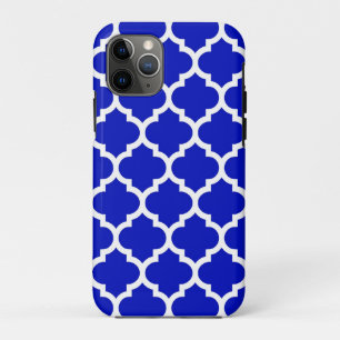 Royal Blue White Moroccan Quatrefoil Pattern #5 Case-Mate iPhone Case