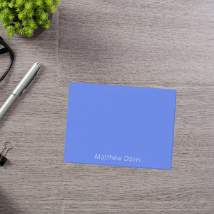Royal blue white name post-it notes