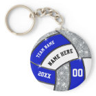 Royal Blue White Personalised Volleyball Keychains