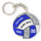 Royal Blue White Personalised Volleyball Keychains