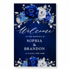 Royal Blue White Silver Metallic Wedding Welcome F