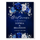 Royal Blue White Silver Metallic Wedding Welcome F