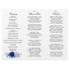 Royal Blue White Silver Tri-fold Wedding Program