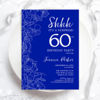 Royal Blue White Surprise 60th Birthday