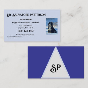 Royal Blue & white w/ photo or logo Business Card