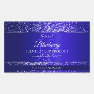 Royal Blue with Glitter Initials Product Labels