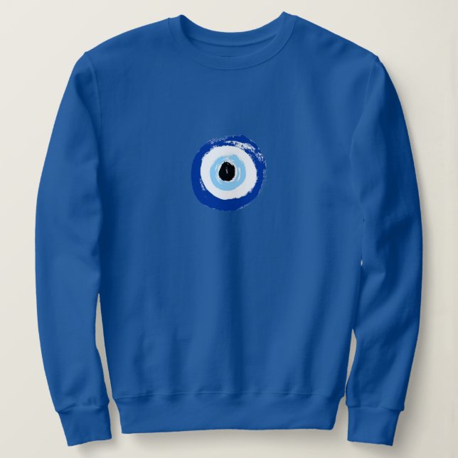Royal Blue Women's Sweatshirt w/ Evil Eye Image (Design Front)