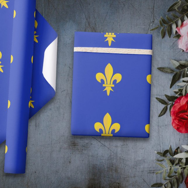 Royal Blue Wrapping Paper with gold Fleur de Lis (Royal Blue Wrapping Paper with gold Fleur de Lis)