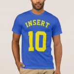 Royal Blue & Yellow Adults | Sports Jersey Design T-Shirt<br><div class="desc">Royal Blue & Yellow Adults | Sports Jersey Design • Mens Jersey T-Shirt</div>