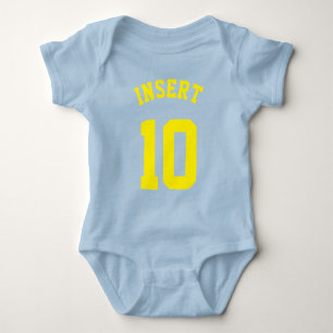 Royal Blue & Yellow Baby   Sports Jersey Design Bodysuit