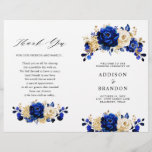 Royal Blue Yellow Gold Floral Wedding Program<br><div class="desc">Elegant royal blue gold theme wedding program featuring elegant bouquet of royal blue,  Navy,  gold,  yellow  colour rose flowers buds and eucalyptus leaves. Please contact me for any help in customisation or if you need any other product with this design.</div>