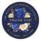 Royal Blue Yellow Gold Metallic Floral Thank you C