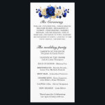 Royal Blue Yellow Gold Metallic Floral Wedding Programme<br><div class="desc">Elegant royal blue gold theme wedding program featuring elegant bouquet of royal blue,  Navy,  gold,  yellow  colour rose flowers buds and eucalyptus leaves. Please contact me for any help in customisation or if you need any other product with this design.</div>