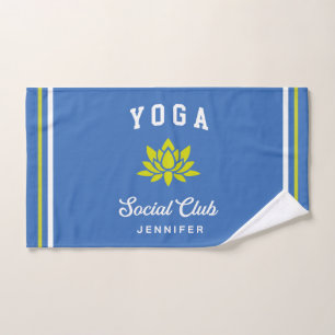 Royal Blue Yoga Social Club Custom Name Hand Towel