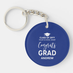 Royal Blue Your Name Photo 2023 Graduation Gift Key Ring