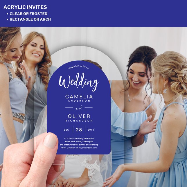 Royal Blue Zazzle Acrylic Wedding Invites  Acrylic Invitations (Creator Uploaded)