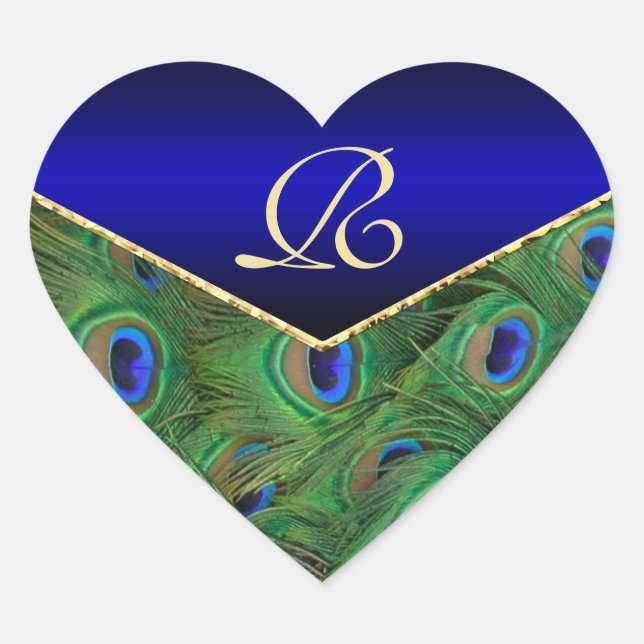 Royal BluePeacock Monogram Envelope Seal (Front)