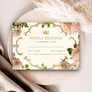 Royal Blush Pink Roses Indian Wedding RSVP Card