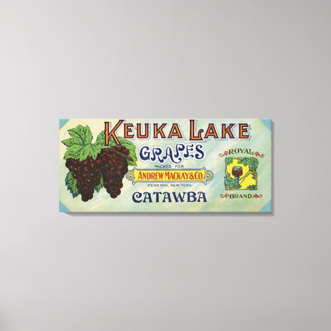 Royal Brand Keuka Lake Grapes Label Canvas Print (Front)