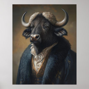 Royal Buffalo Vintage Portrait, Victorian Animal P Poster