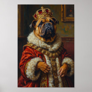 Royal Bulldog Portrait Poster