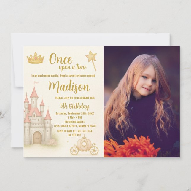 Royal Castle Princess Birthday Invitation (Front)