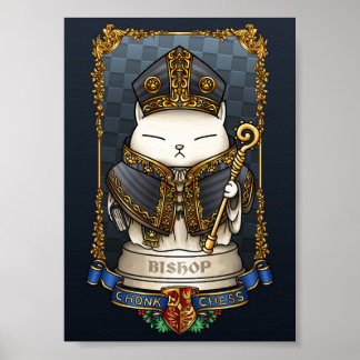 Royal Cat Chess Bishop Piece Poster